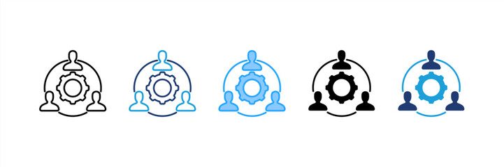 Obraz premium Team Work icon set multiple style collection