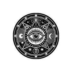Ornate Mystical All-Seeing Eye Mandala