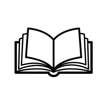 Open Book Icon: Minimalist Line Art