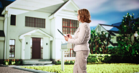 Senior Woman Inspects Beachfront Property With Real Estate Agent