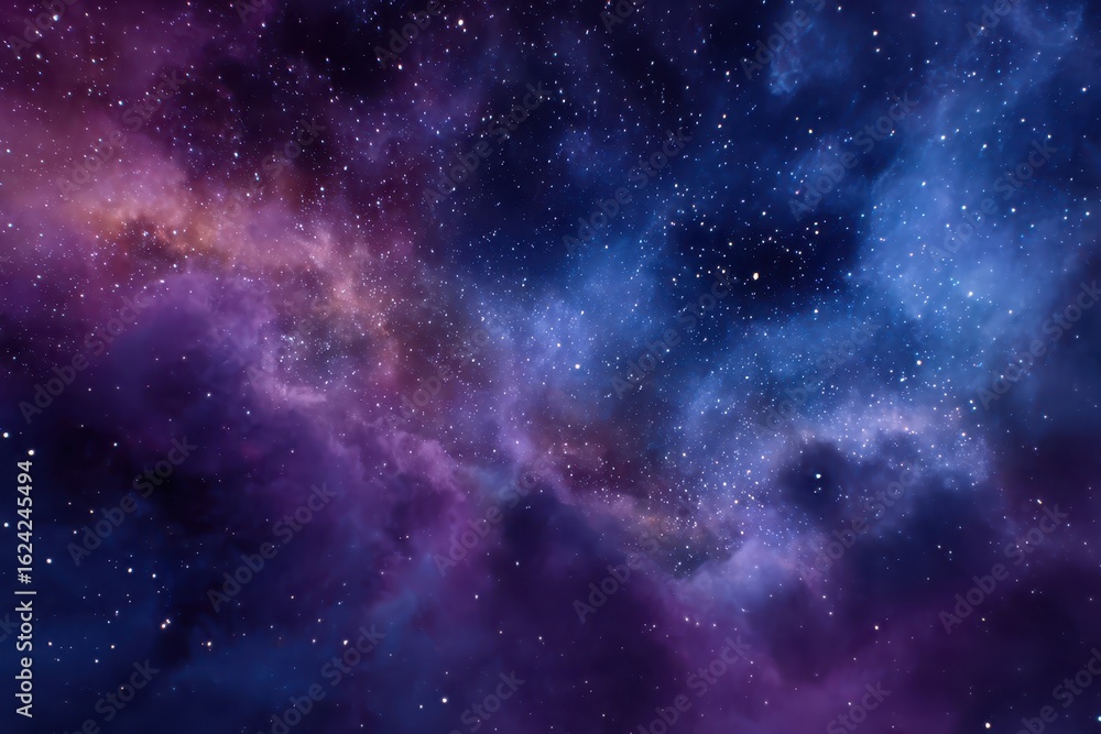 Poster stunning view of a galaxy background with countless stars shimmering in deep space, creating a magni