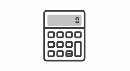Simple Calculator Icon with Display and Button Layout, Vector Illustration.
