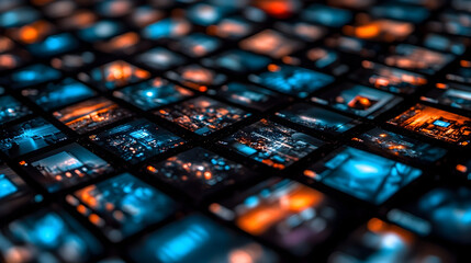 Nocturnal Cityscapes: A Mosaic of Blue and Orange Hues