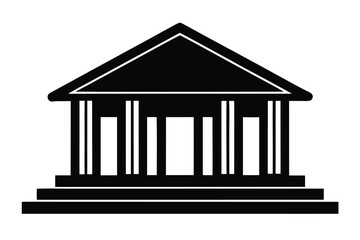 bank building vector icon silhouette