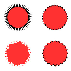 Neon Starburst Badge Pack_Vector Blank Shape Icons