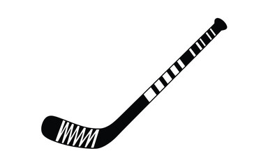 Black and white hockey stick with striped design