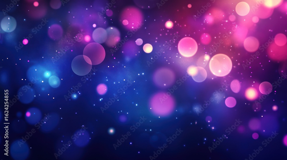 Aufkleber abstract colorful bokeh lights on dark background for digital art and design