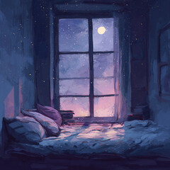 Obraz premium peaceful goodnight scene in the bedroom