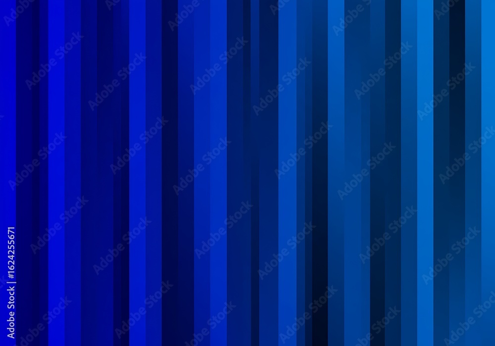 Poster cool-toned abstract pattern of vertical blue bars, creating a sense of depth and movement.