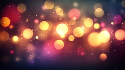 Abstract Colorful Bokeh Lights on Dark Background for Festive and Celebration Themes