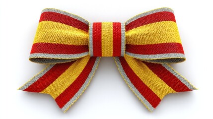 A 3D-rendered camping emergency ribbon on a white background