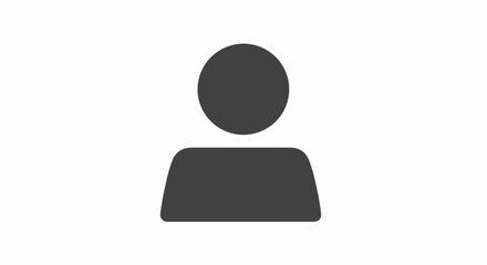Minimalist Dark Gray User Profile Icon Silhouette for Digital Interfaces