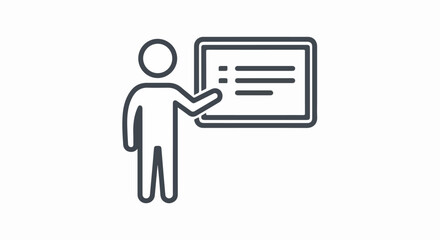 Person Presenting Information on a Simple Board
