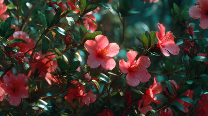 A Lush Celebration of Nature: Discover the Enchanting Beauty of a Bush Dotted with Vivid, Colorful Blossoms, Offering a Serene Escape into a Flourishing Floral Wonderland