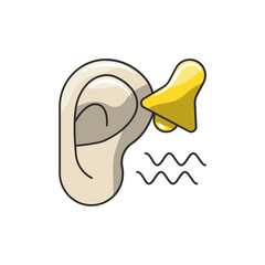 Listening Ear Icon, Therapist Active Skill Sound Waves Vector.