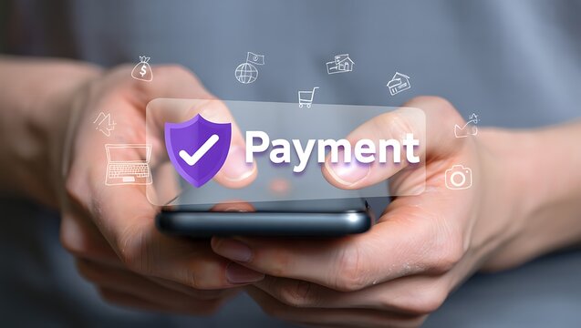 Mobile Payment Security and Online Financial Transactions: A Close-Up of a Smartphone with a "Secure Payment" Icon, Illustrating Digital Wallet Safety, E-commerce Protection, and Fast Checkout