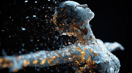 Fragmented Figure in Motion