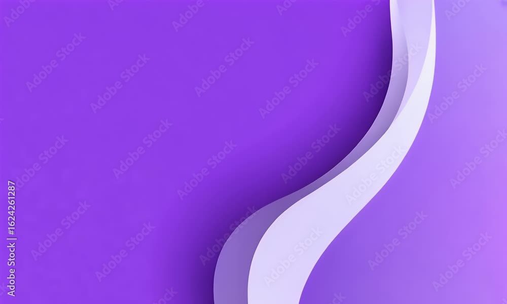 Poster a purple background with white wavy lines on the right side, creating an abstract design. the gradie