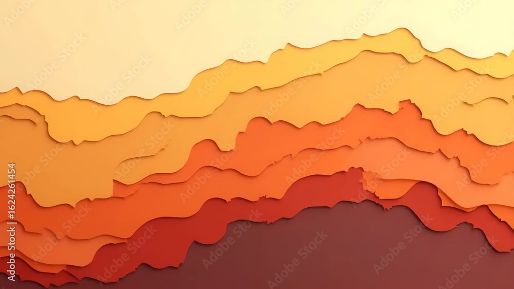 Poster abstract topographic pattern with layered paper texture in warm hues for artistic backgrounds - idea