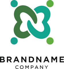 Fototapeta premium Abstract people community logo concept for social connection