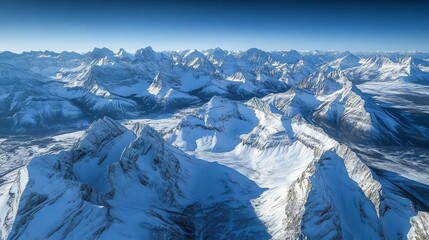 A stunning aerial view of the Banff National Park mount