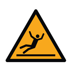 Slippery surface warning sign symbol. ISO 7010 W011 Warning slippery surface vector icon.