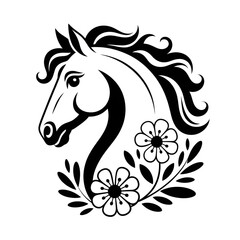 horse with flowers