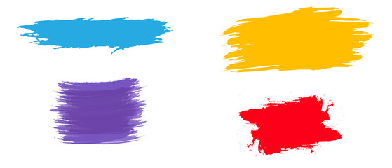 Colorful Vector Brush Strokes on Transparent Background, Abstract Paint Brush Stroke Set &ndash; High-Quality Vector Art

