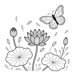 floral background with butterflies