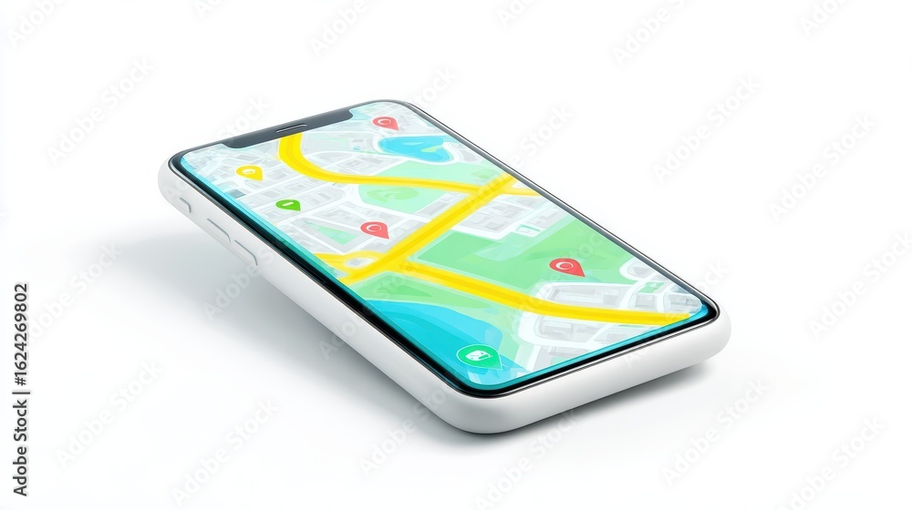 Poster gps navigation app on phone | map location finder
