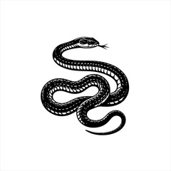 Black snake coiled on white