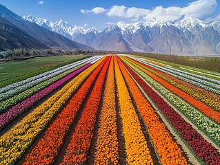 An aerial view of a grand flower nursery
