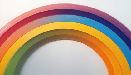 Fototapeta premium Vibrant Rainbow Arc: A Spectrum of Hope and Joyful Colors on White Background.