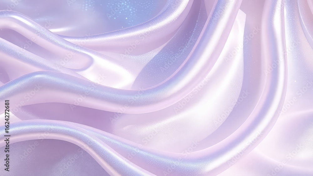 Poster soft iridescent fabric folds in gentle waves with delicate shimmering highlights creating a luxuriou