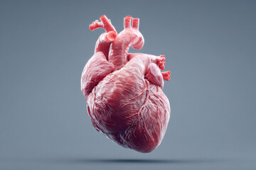 animated human heart render style, sharp focus, professional color grading