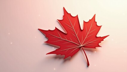 Red Maple Leaf Autumnal Elegance Sparkle