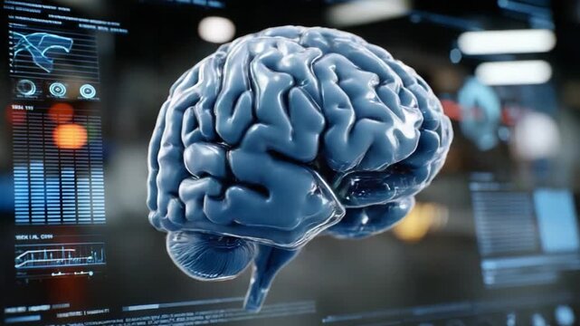 Digital depiction of brain: A cutting-edge image of the human brain, visualized digitally, symbolizing the marvels of human intelligence, cognition, and the intricate workings of the mind.