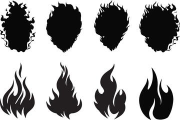 black fire flame vector art