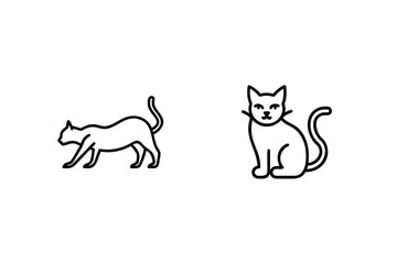 Fototapeta premium Feline figures walking sitting animal domestic