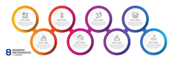 Infographic design with icons and 8 options or steps. Infographics business concept for info graphics