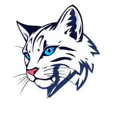 Vector Illustration for esport logo, cat head image, HD image, transparent background PNG