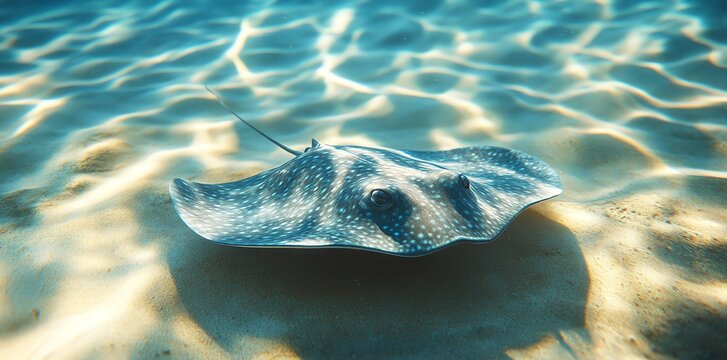 Close up shot of a stingrays textured skin and gentle