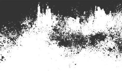 Monochrome texture composed of irregular graphic Distressed dust, overlay, vector design black grunge texture transparent background