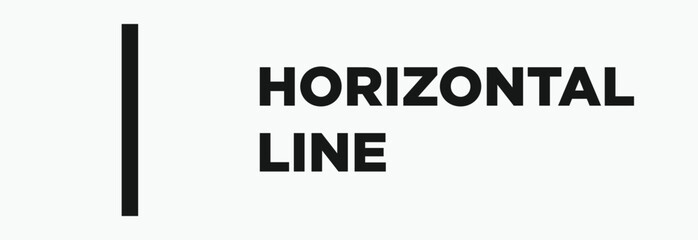 Illustration of a horizontal line icon with its name next to it, suitable for educational lessons at school.