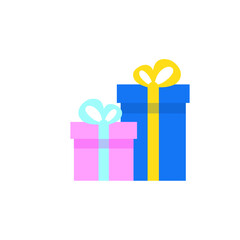 Gift box icon in trendy flat style. Holiday decoration presents. Festive gift surprise. Vector illustration.