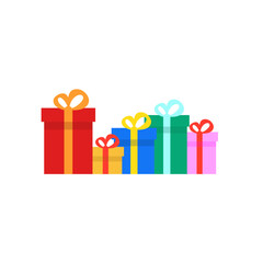 Gift box icon in trendy flat style. Holiday decoration presents. Festive gift surprise. Vector illustration.