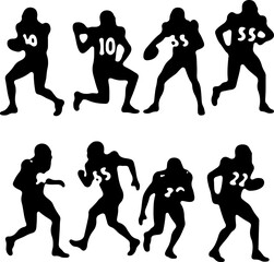 Fototapeta premium American Football Player Silhouette Collection