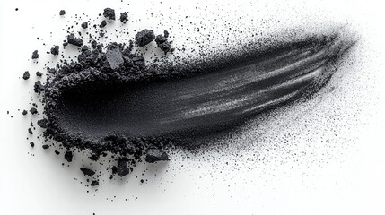 Dark gray powder texture isolated on white