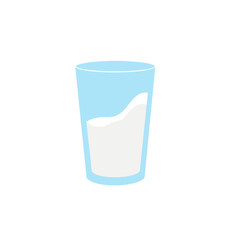 Milk in a glass vector illustration 