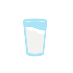 Milk in a glass vector illustration 